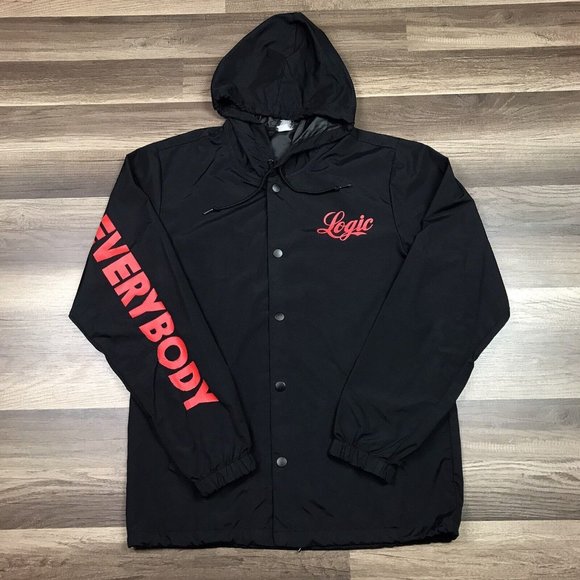 LOGIC EVERYBODY Hip Hop Tour Hooded Rain Parka Windbreaker Jacket Adult Size M - Picture 1 of 12